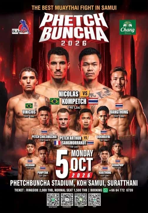 Phetchbuncha Stadium Koh Samui fight poster