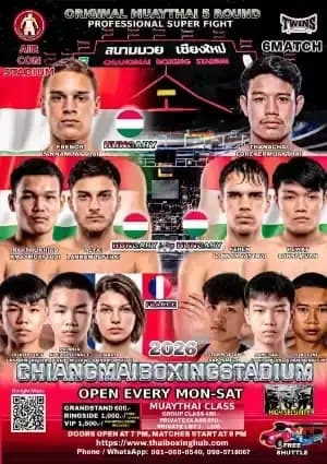 Chiang Mai Boxing Stadium — Muay Thai — October 26, 2026 fight poster