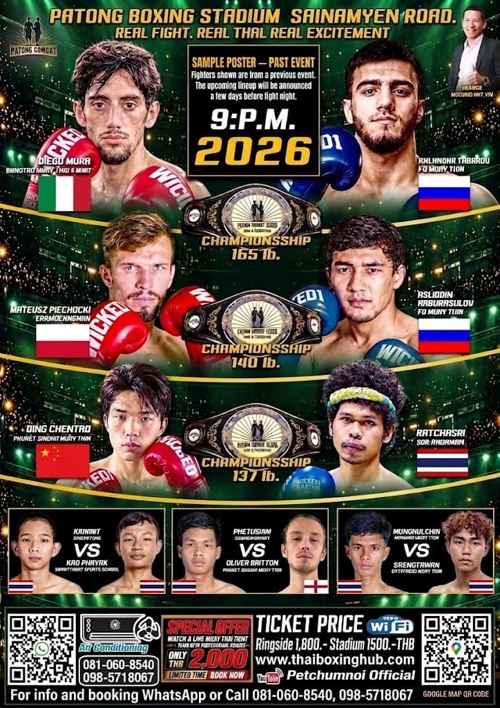 Patong Boxing Stadium — Muay Thai — October 24, 2026 fight poster