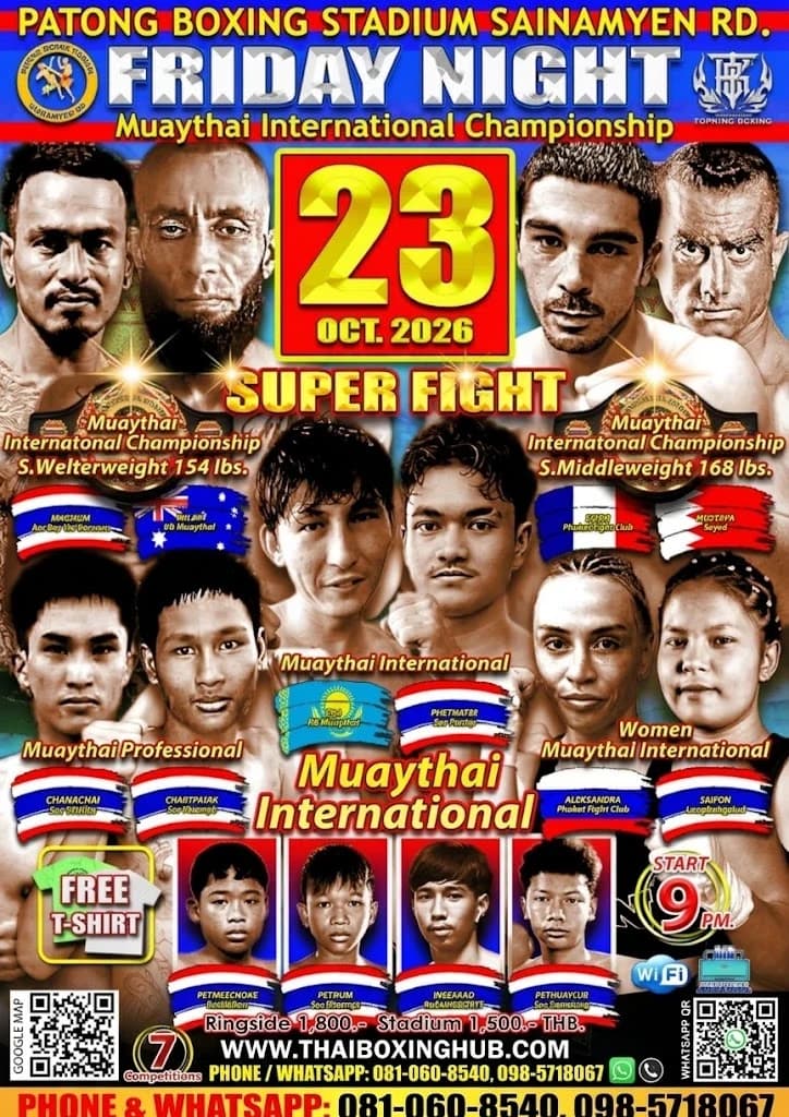 Patong Boxing Stadium — Muay Thai — October 23, 2026 fight poster
