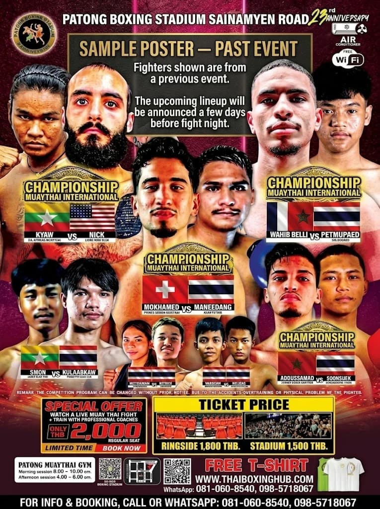 Patong Boxing Stadium — Muay Thai — October 28, 2026 fight poster