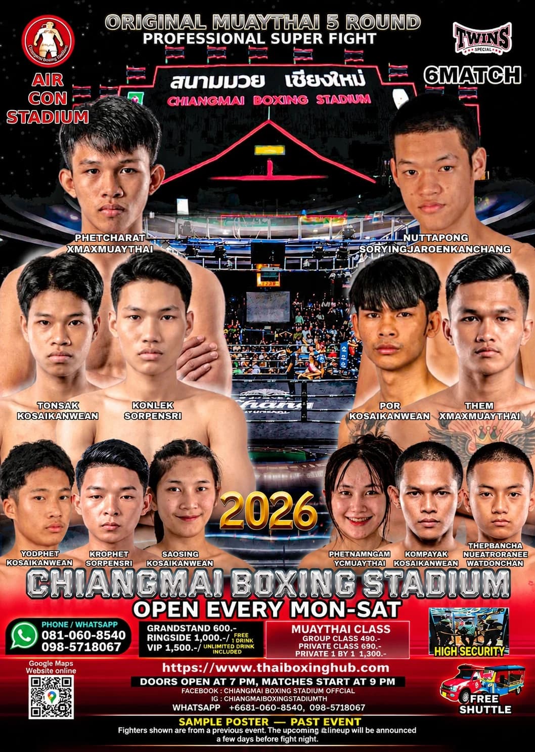Chiang Mai Boxing Stadium — Muay Thai — October 30, 2026 fight poster