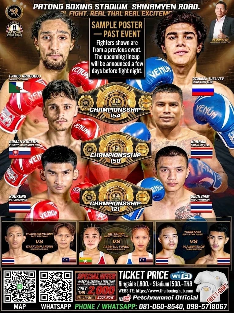 Patong Boxing Stadium — Muay Thai — October 29, 2026 fight poster