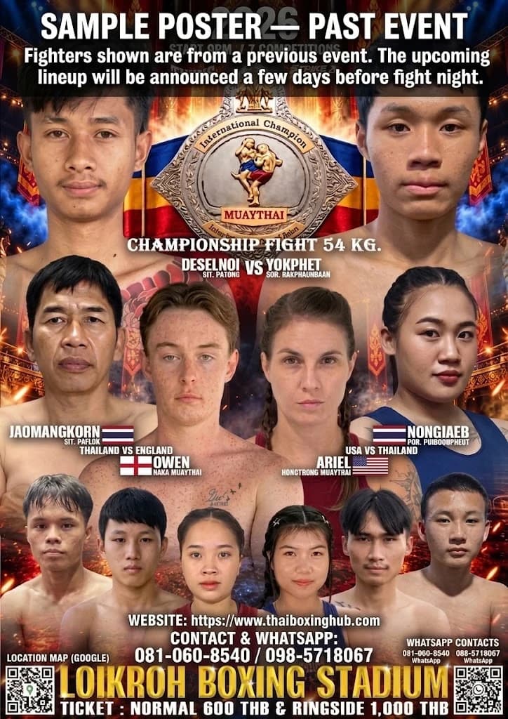 Loi Kroh Boxing Stadium Chiang Mai fight poster