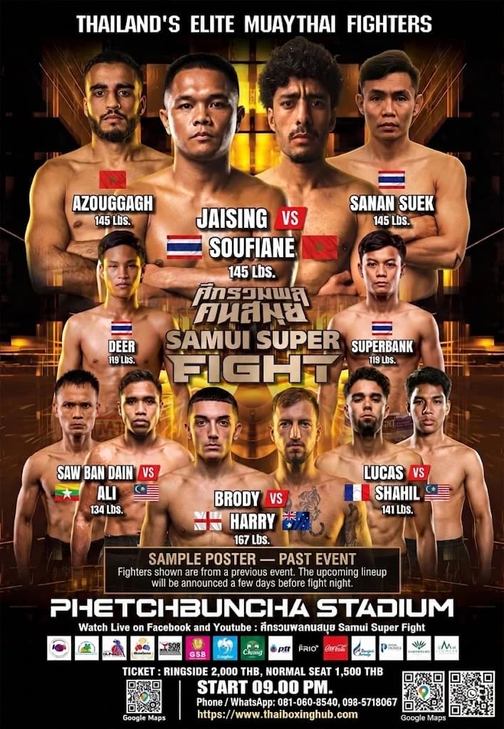 Phetchbuncha Stadium Koh Samui fight poster