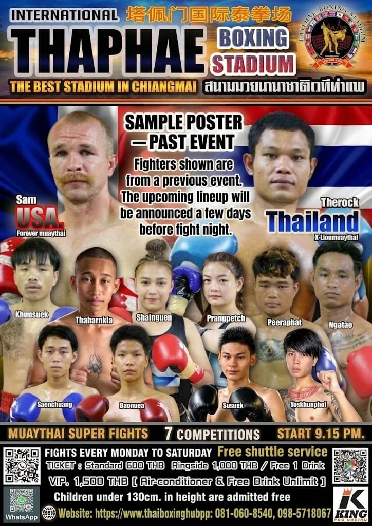 Thaphae Boxing Stadium — Muay Thai — October 31, 2026 fight poster
