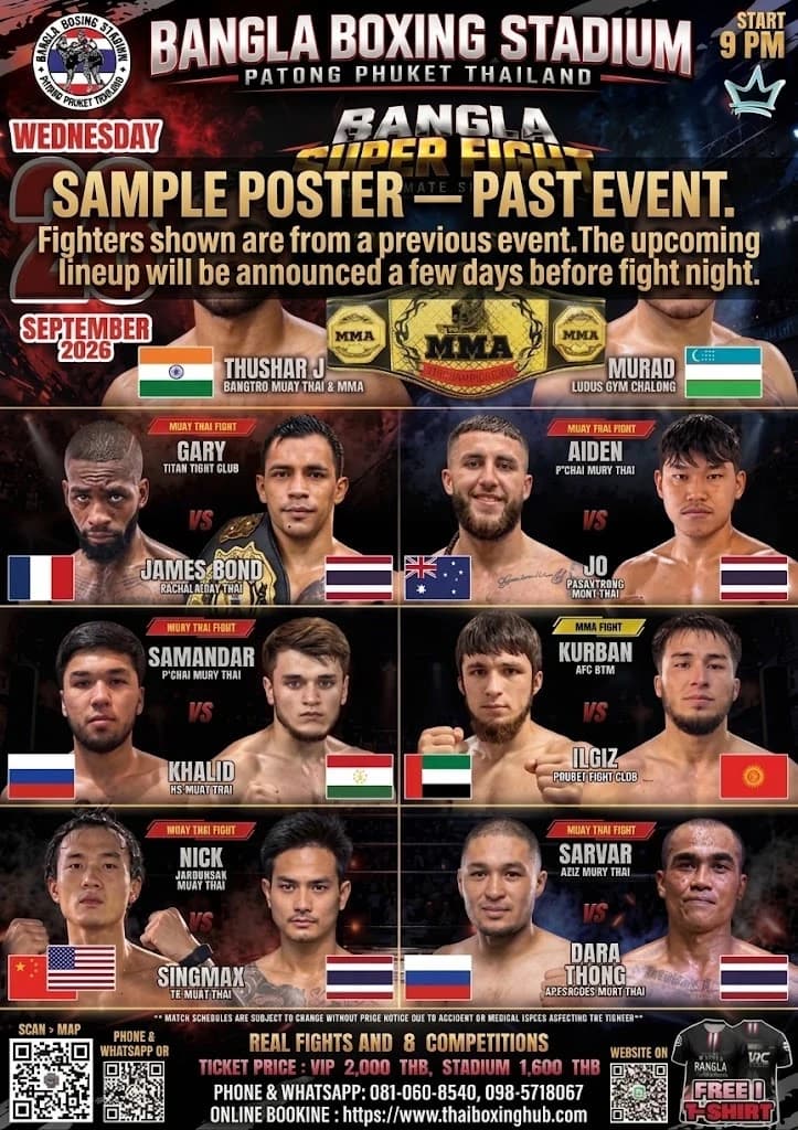 Bangla stadium — Muay Thai — October 27, 2026 fight poster