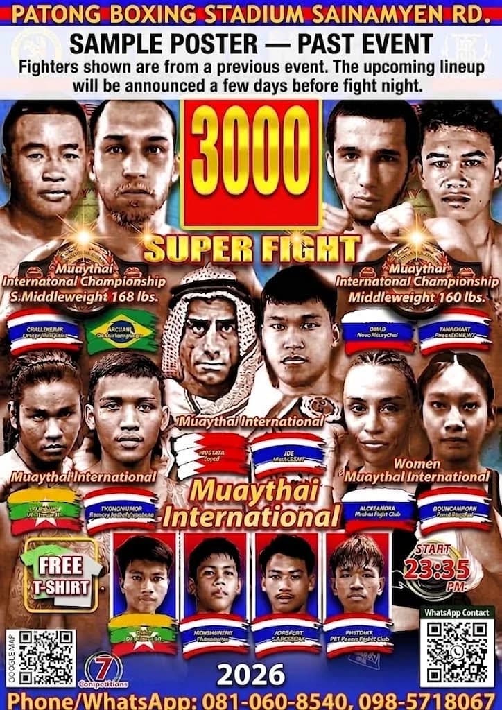Patong Boxing Stadium — Muay Thai — October 26, 2026 fight poster