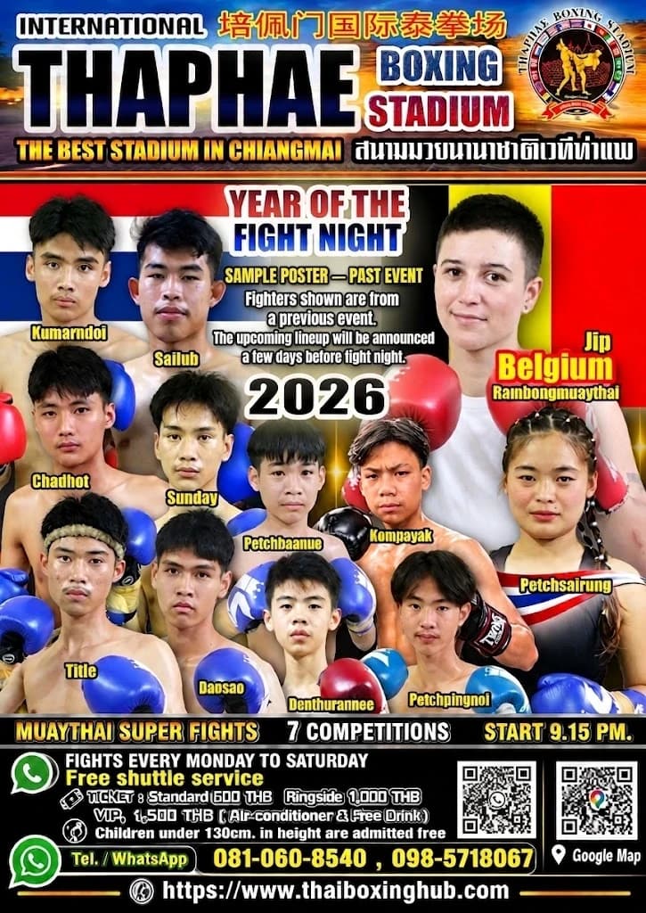 Thaphae Boxing Stadium — Muay Thai — October 26, 2026 fight poster