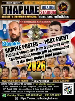Thaphae Boxing Stadium — Muay Thai — October 24, 2026 thumbnail