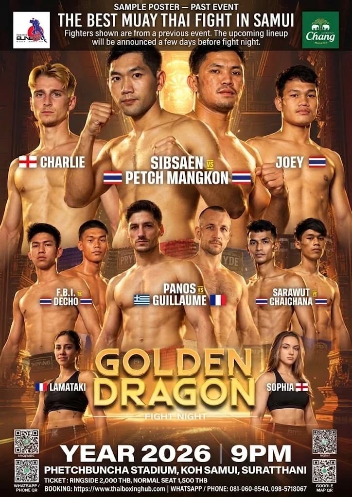 Phetchbuncha Stadium Koh Samui fight poster