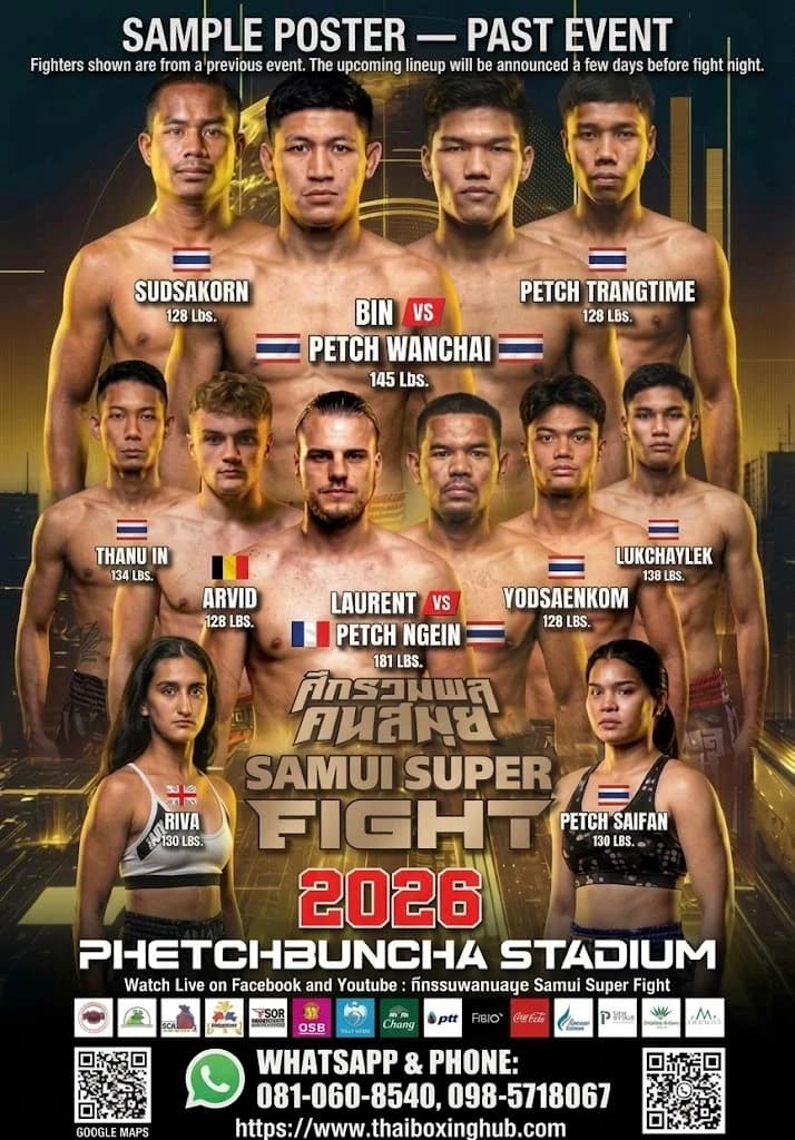 Phetchbuncha Stadium Koh Samui fight poster